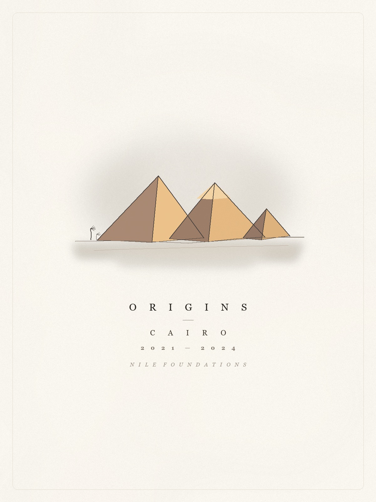 Cairo Origins — Minimal Editorial Paper Illustration